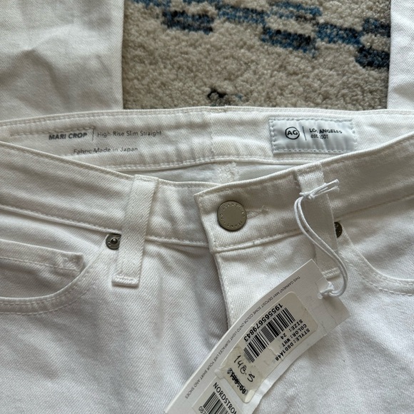 AG Adriano Goldschmied White Mari Crop Jeans high rise slim straight sz 24r NWT - Picture 4 of 6
